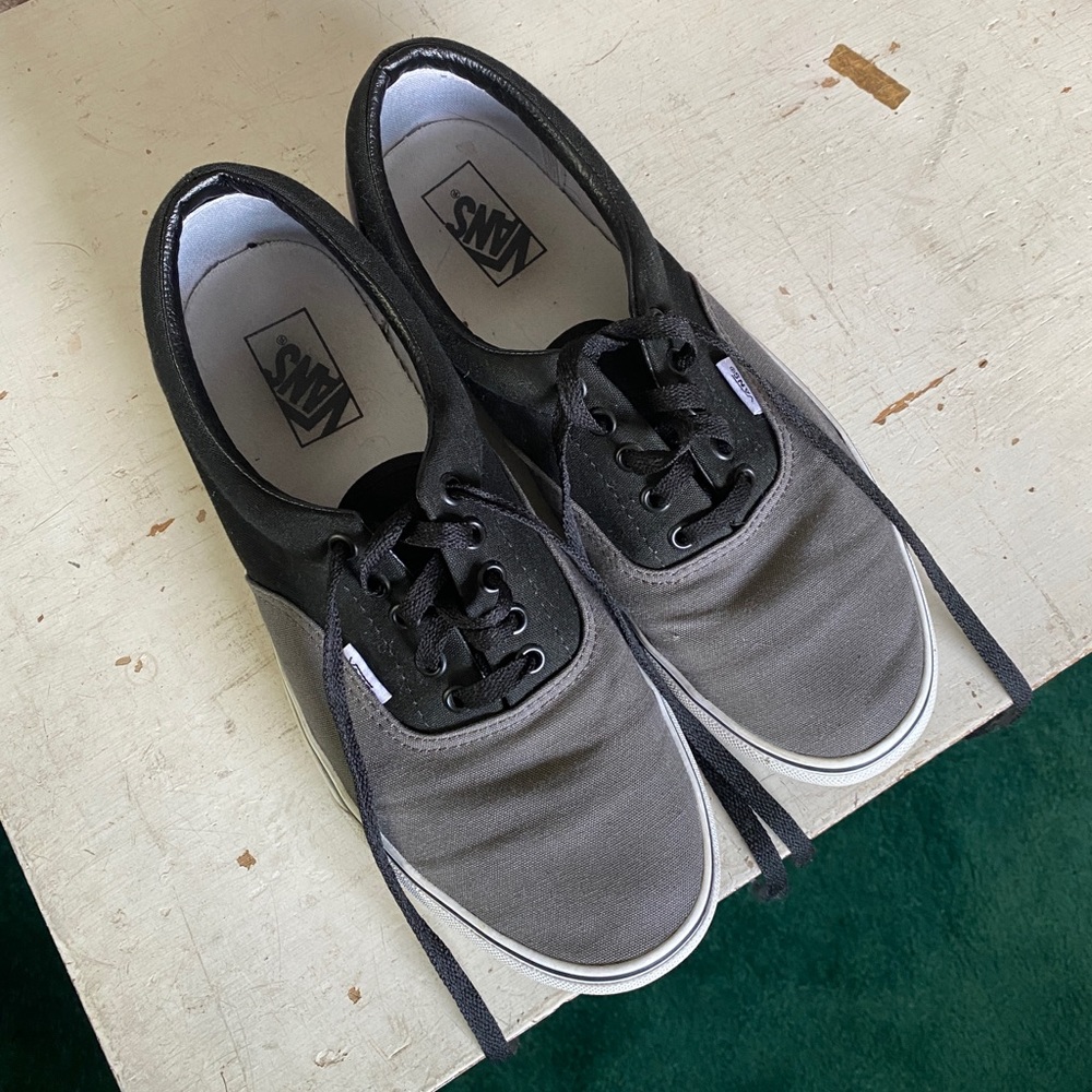 Vans Black and Gray Canvas Mens 10.5